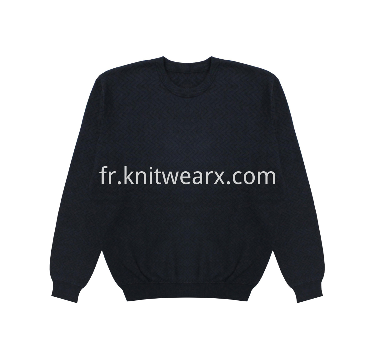 Men's Knitted Twill Jacquard Oversize Crewneck Pullover